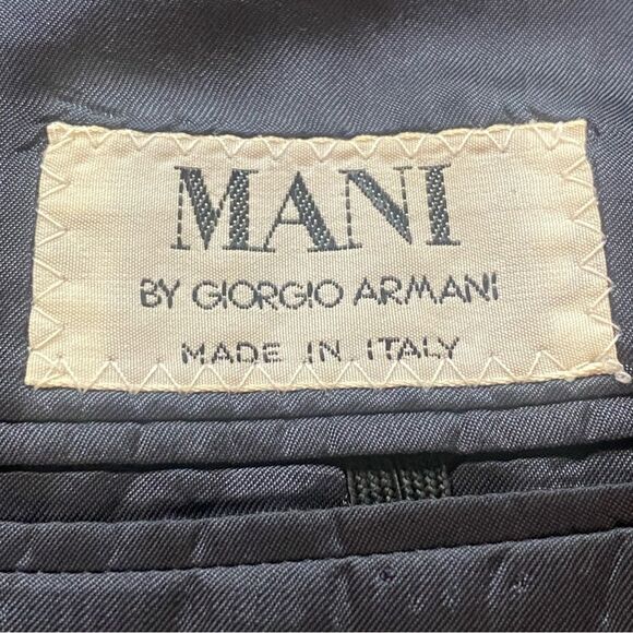 Mani by Giorgio Armani Black Vintage Suit Jacket Size 44 Long - Picture 3 of 13